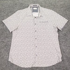 7 Diamonds Freedom Train Shirt Mens XL 4 Way Stretch Short Sleeve Button‎ Down